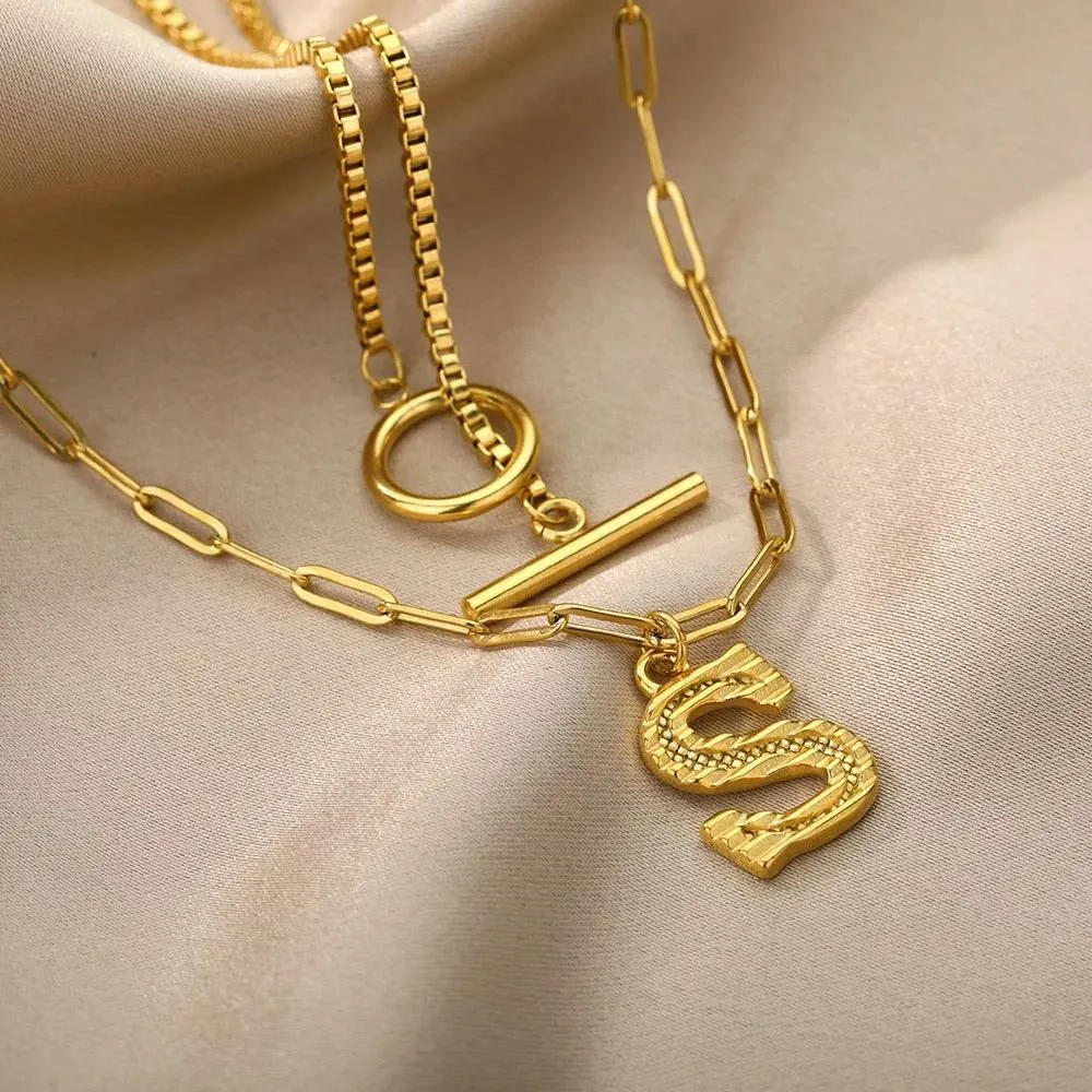 Letter Initial Layer Necklace