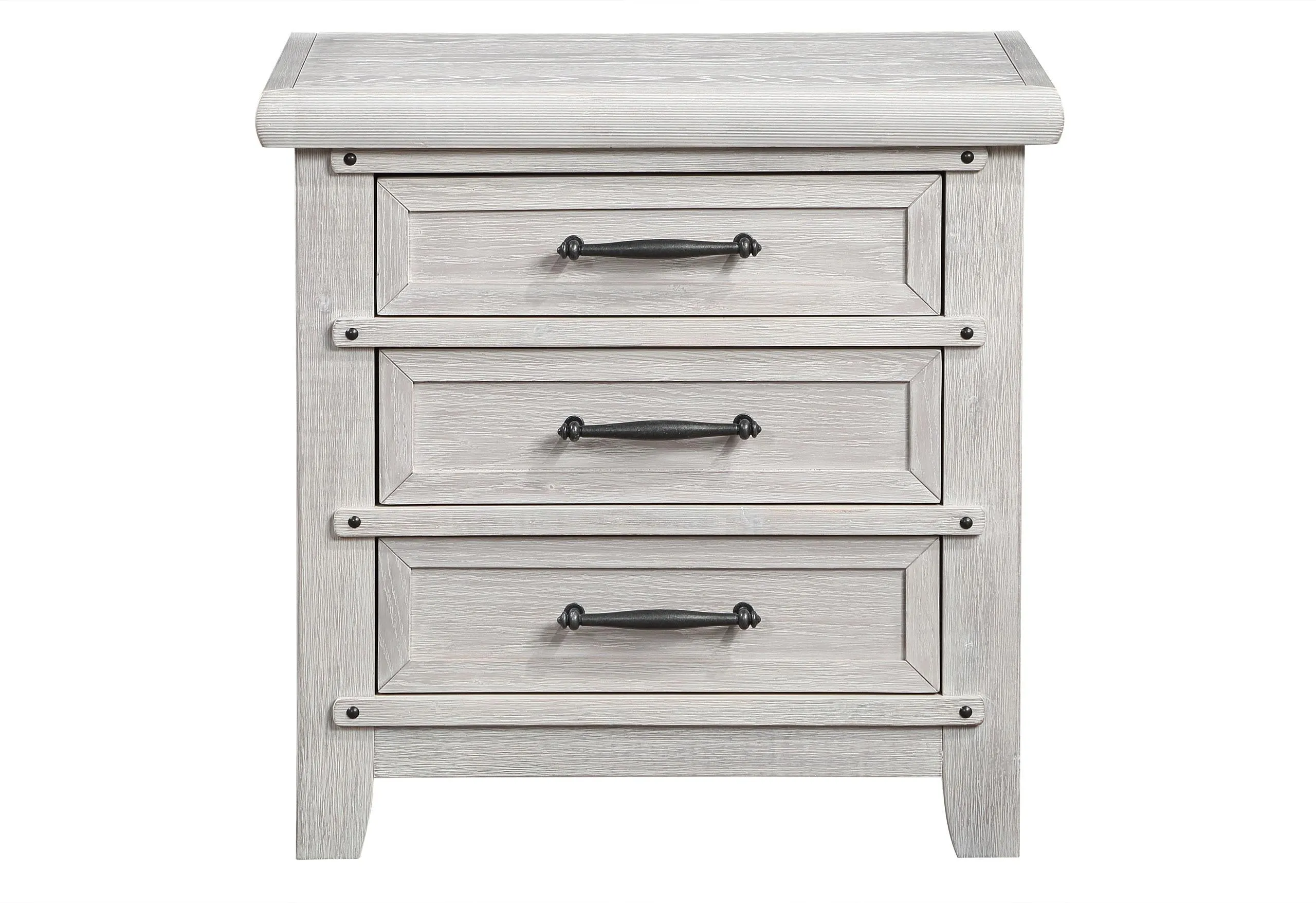 Levi White Oak Nightstand - Compact Oak Storage