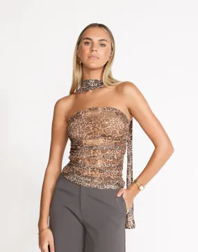 Lilah Strapless Top (Leopard)