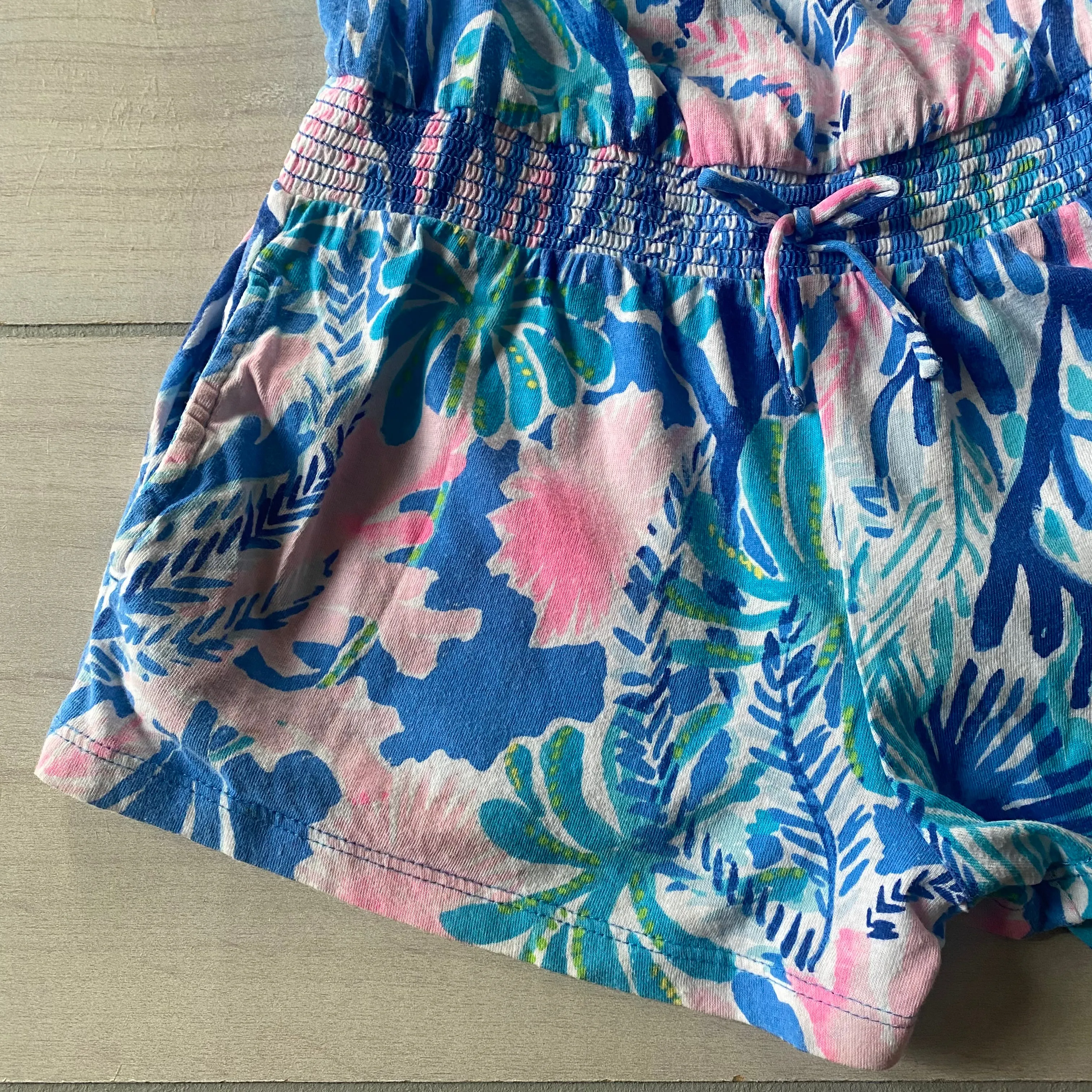 Lilly Pulitzer Pom Pom Trim Short Romper
