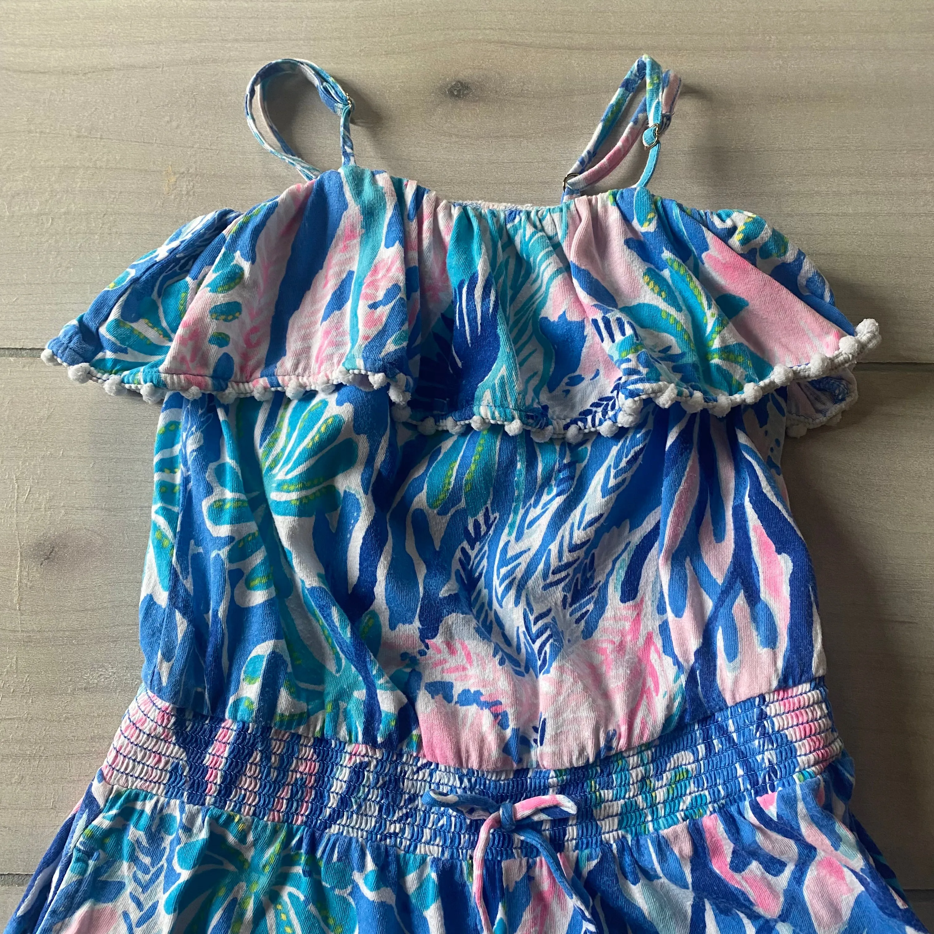 Lilly Pulitzer Pom Pom Trim Short Romper