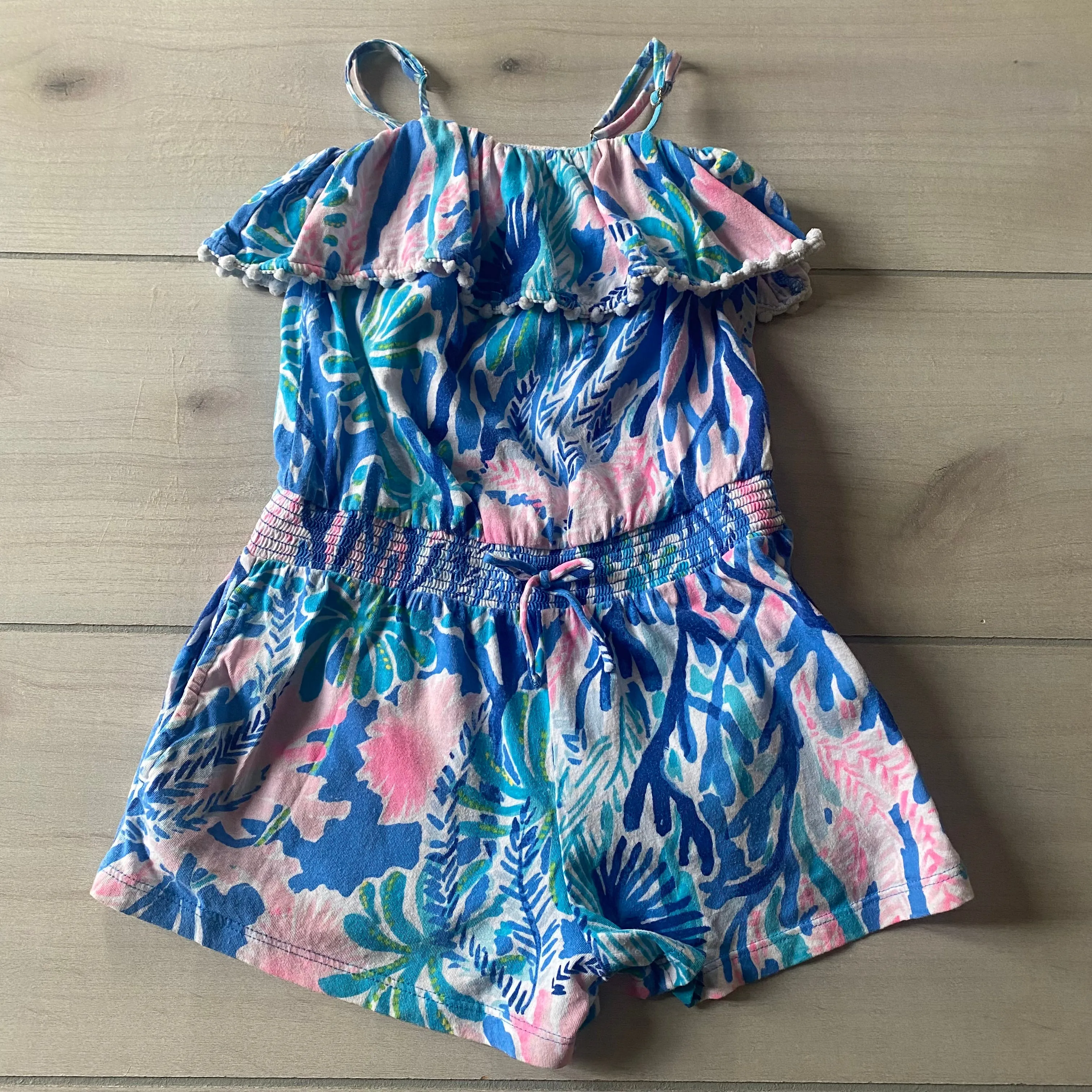 Lilly Pulitzer Pom Pom Trim Short Romper