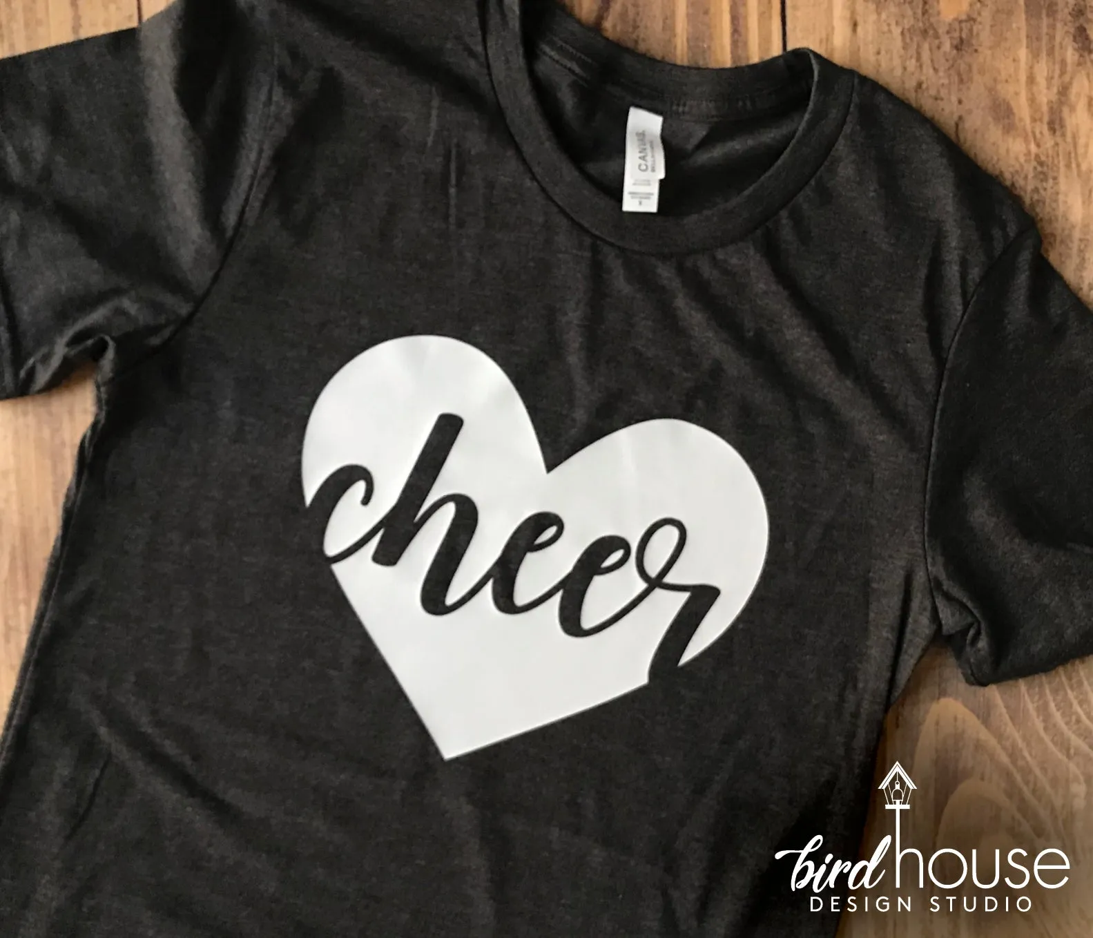 Love Cheer Shirt, Cute Cheerleading Tee, Custom, Any Color
