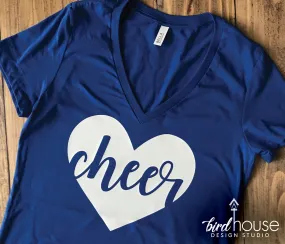 Love Cheer Shirt, Cute Cheerleading Tee, Custom, Any Color