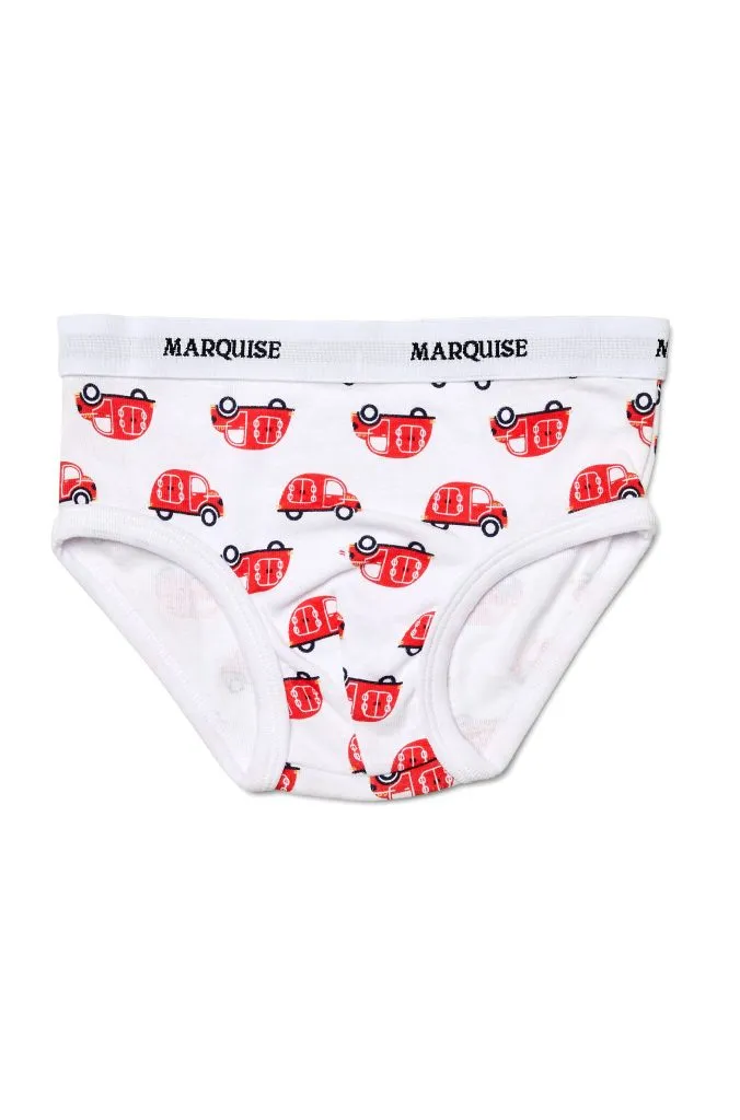 Marquise Red Cars Boys 2 Pack Underwear - Print/Red