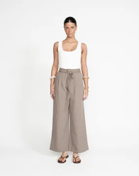 Mason Pants (Taupe Pinstripe)