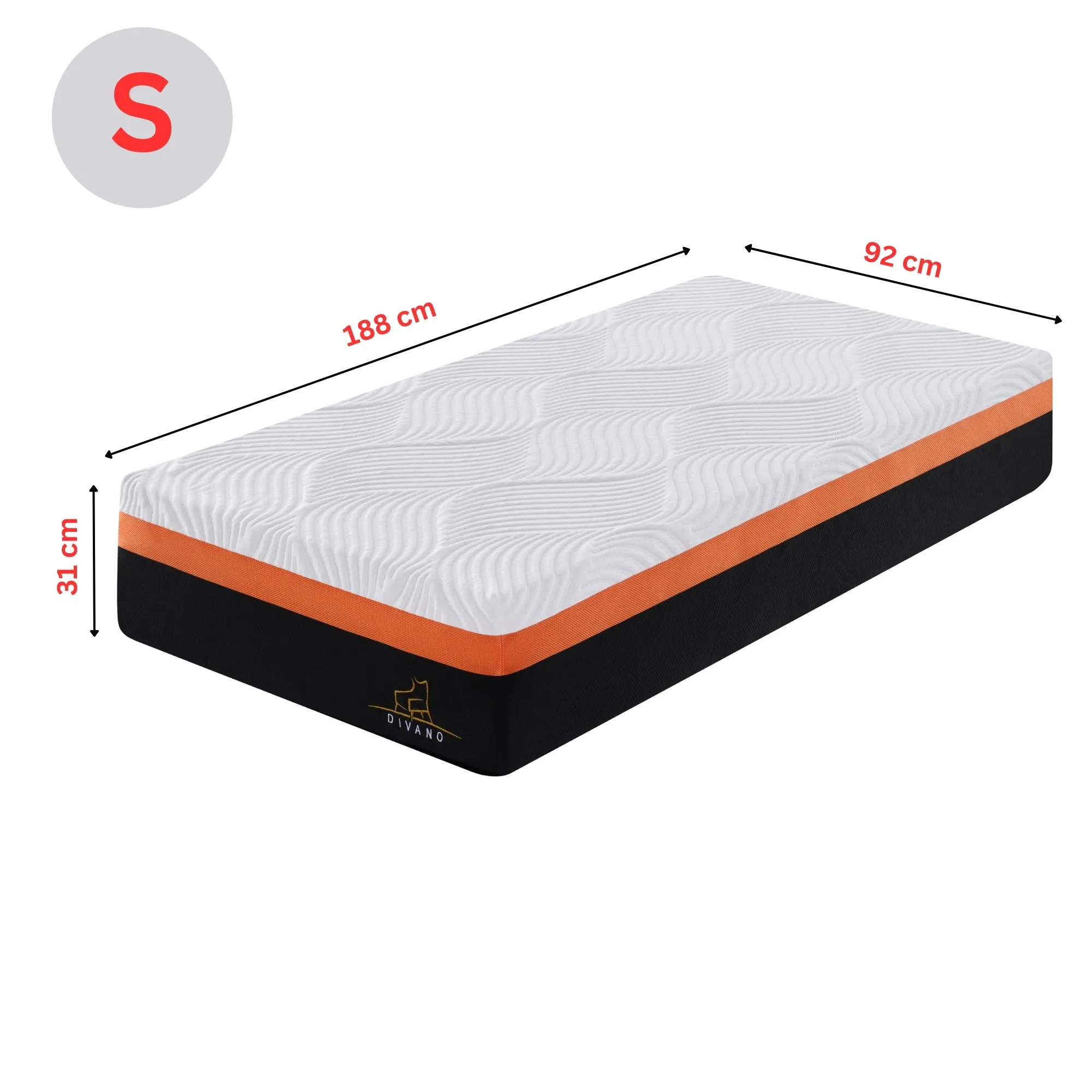 Medium-Firm 31cm Memory Foam Mattress, Anti-Allergy, Pest-Proof