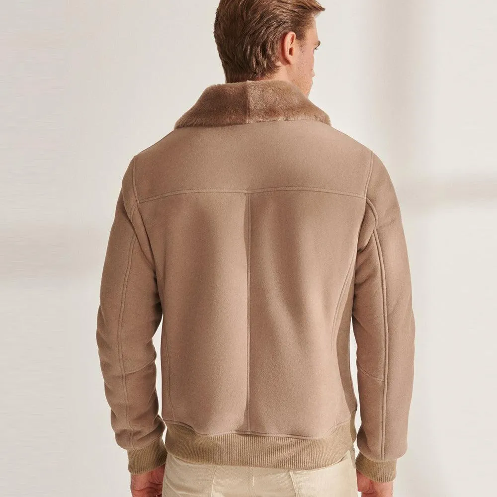 Men's B3 Aviator Shearling Genuine Leather Bomber Jacket