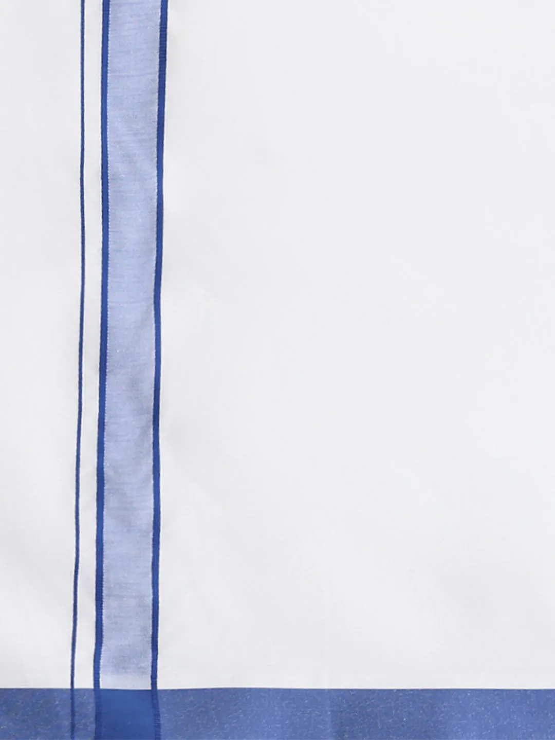 Mens White Shirt with Blue Fancy Border Dhoti Combo WP16