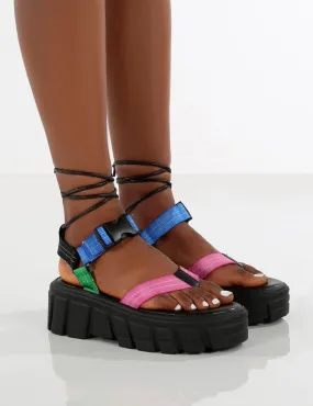 Mirage Multi Chunky Platform Lace Up Sandals