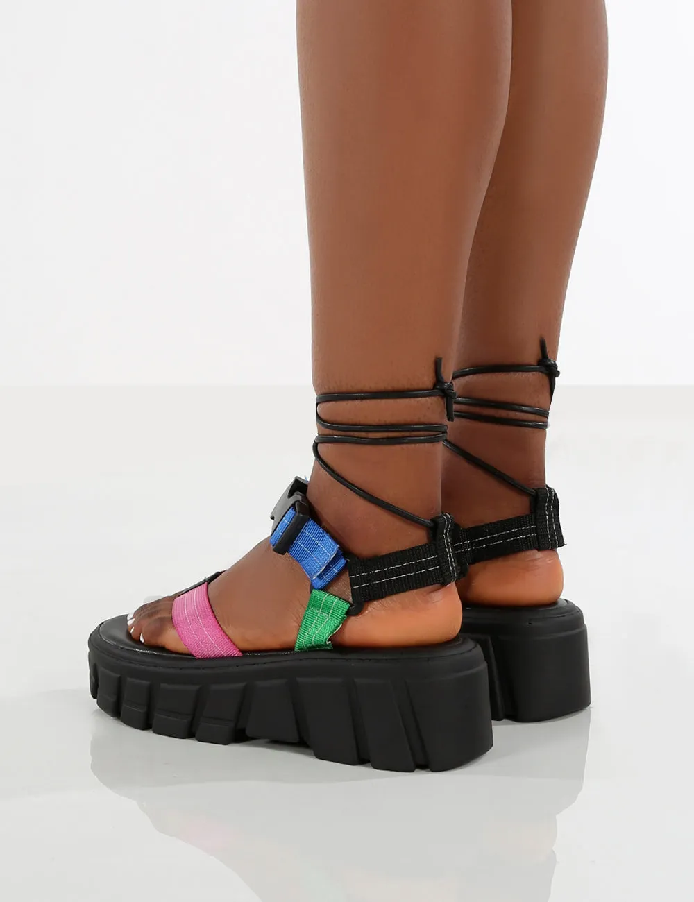 Mirage Multi Chunky Platform Lace Up Sandals