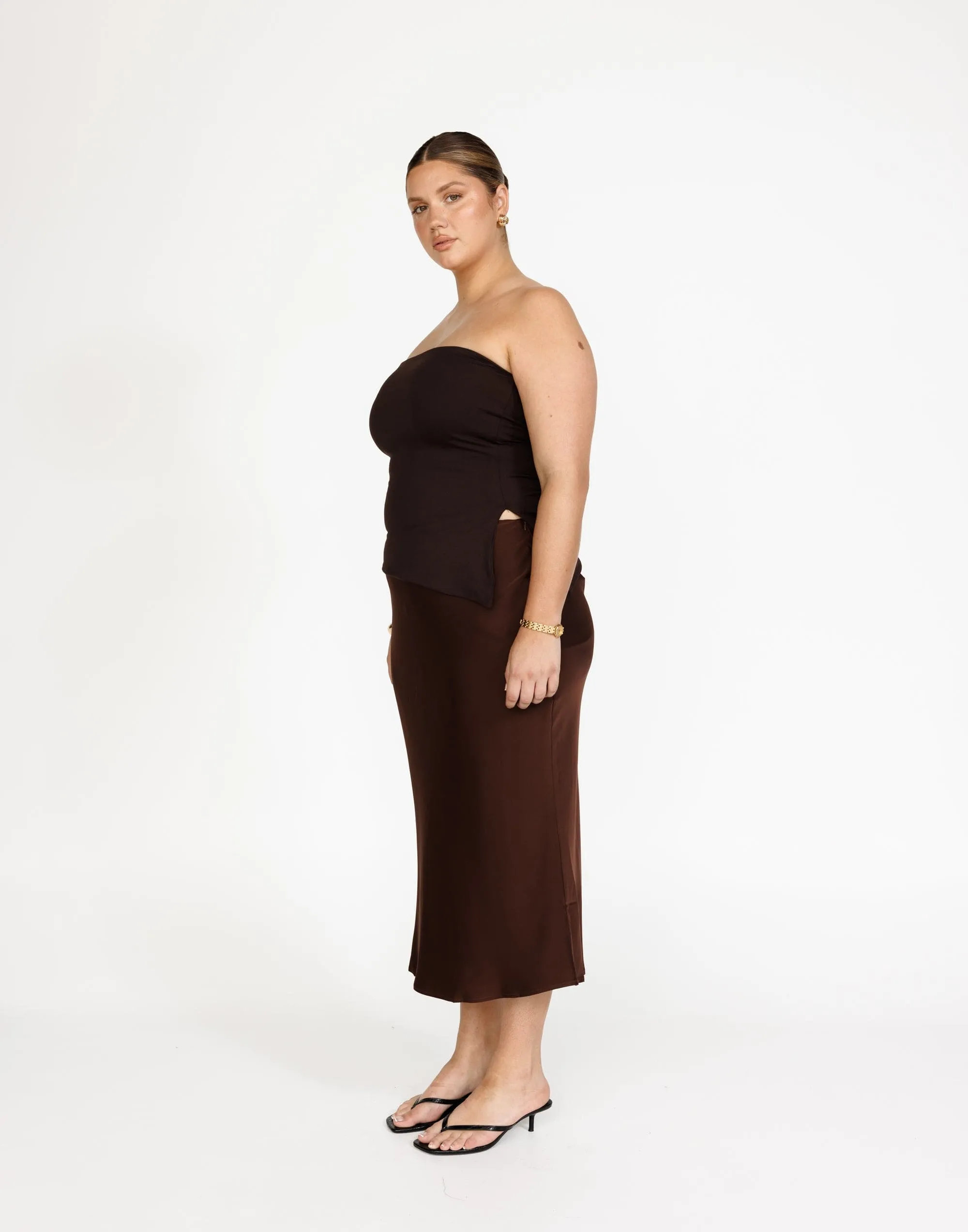 Monique Strapless Top (Chocolate)