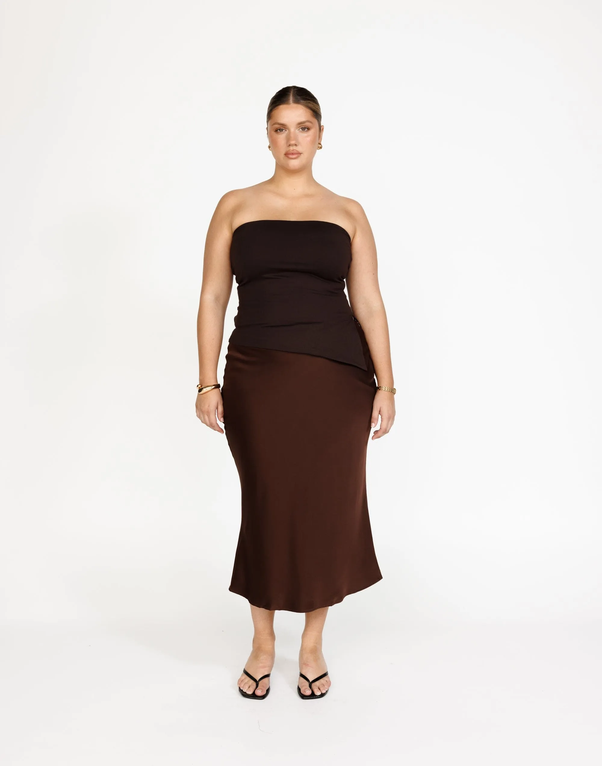 Monique Strapless Top (Chocolate)