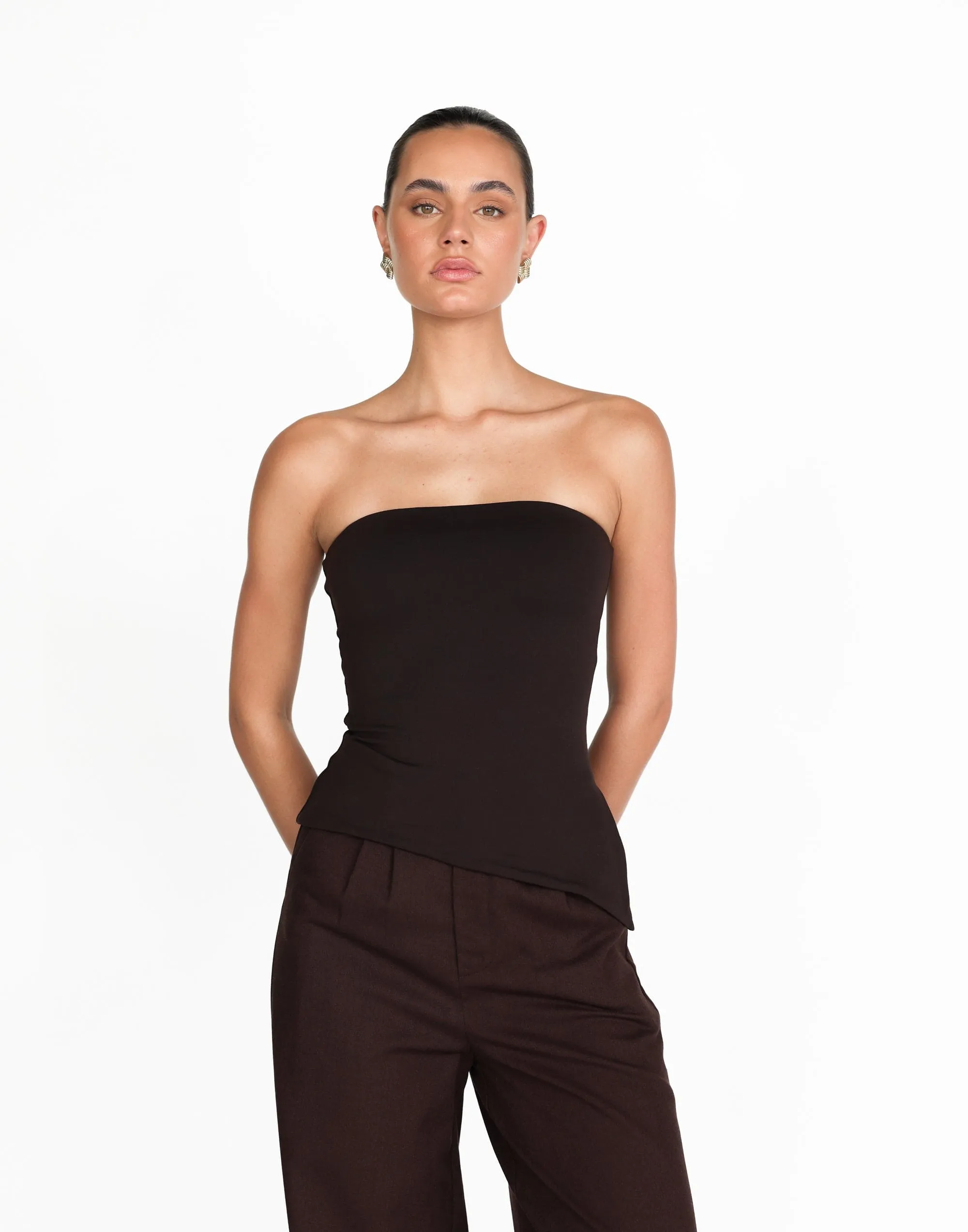 Monique Strapless Top (Chocolate)