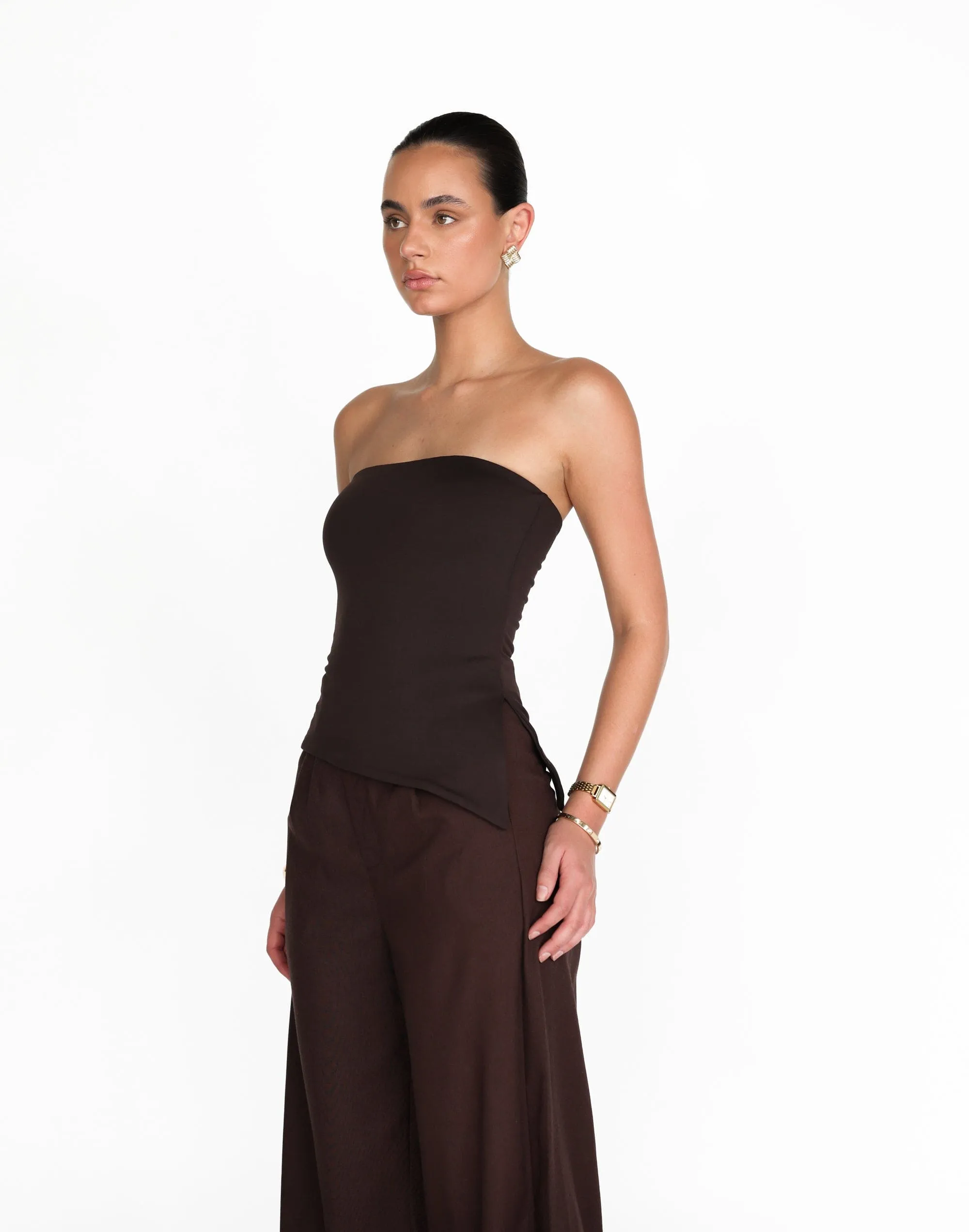 Monique Strapless Top (Chocolate)