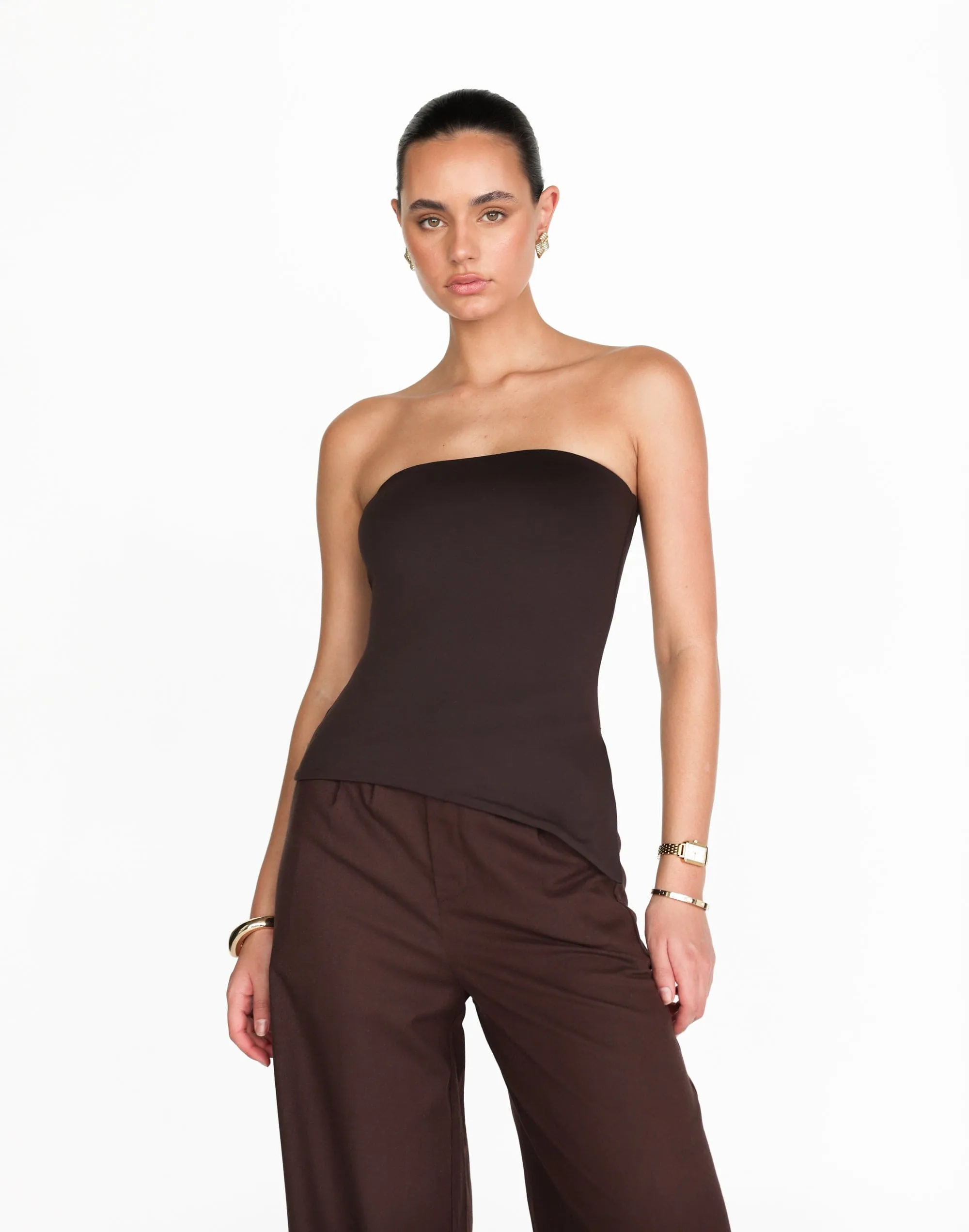 Monique Strapless Top (Chocolate)
