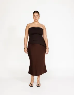 Monique Strapless Top (Chocolate)