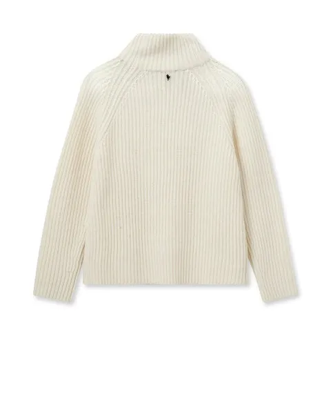 Mos Mosh Thyra High Neck Knit-Ecru-165750