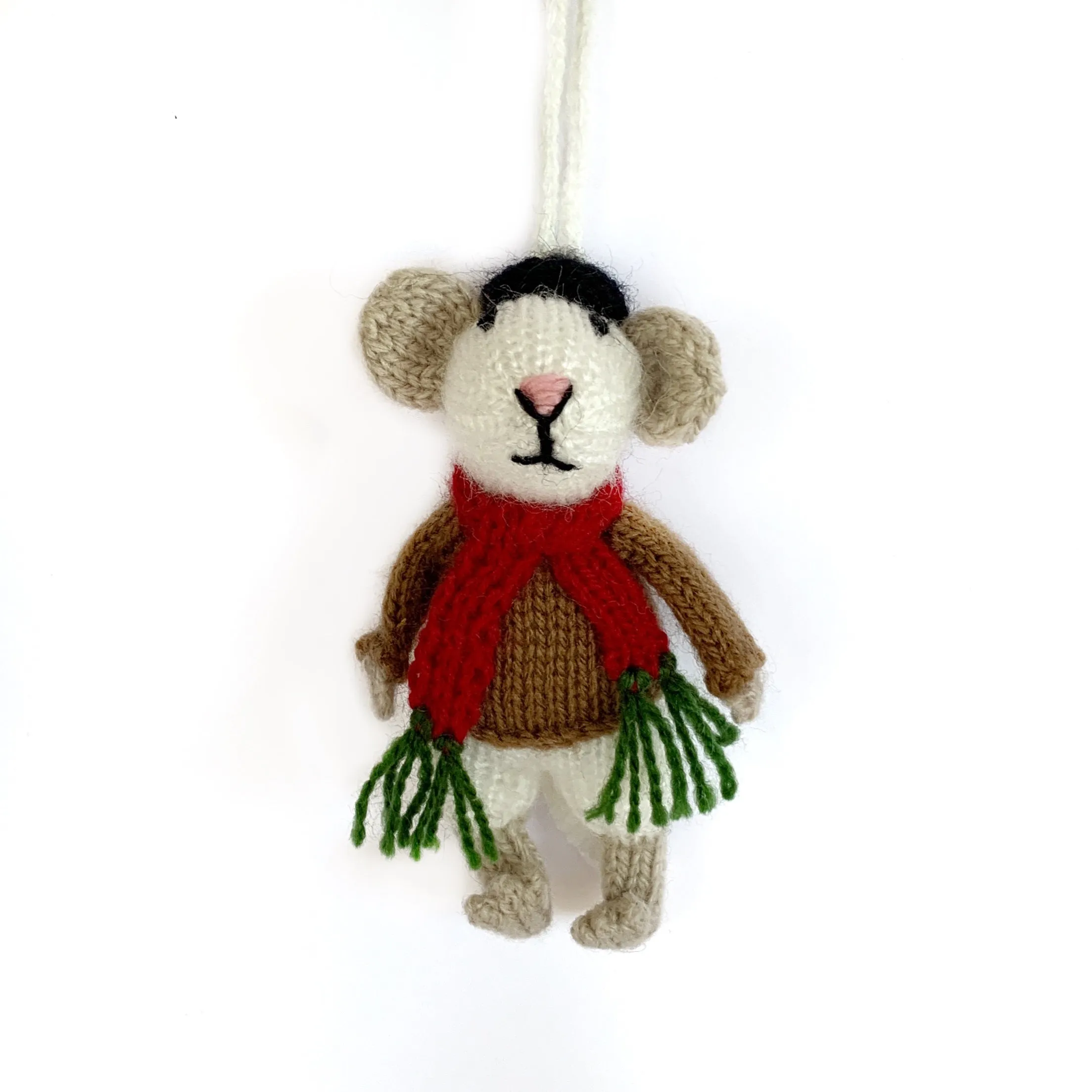 Mr. Mouse Ornament, Knit Wool
