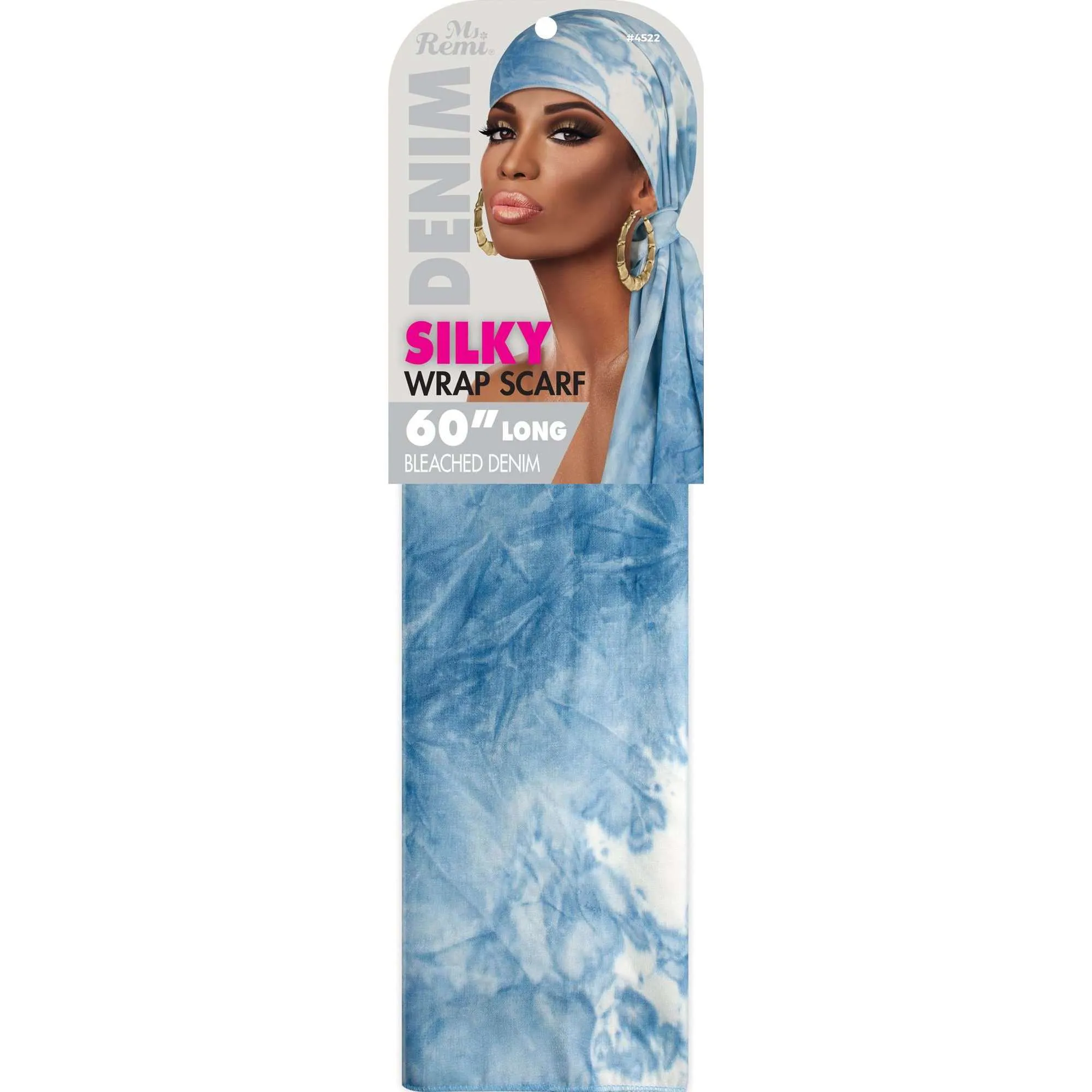 Ms. Remi Denim Silky Wrap Scarf 60" Long