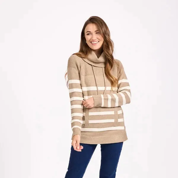 Mudflower 541 Cowl Neck Stripe Jumper