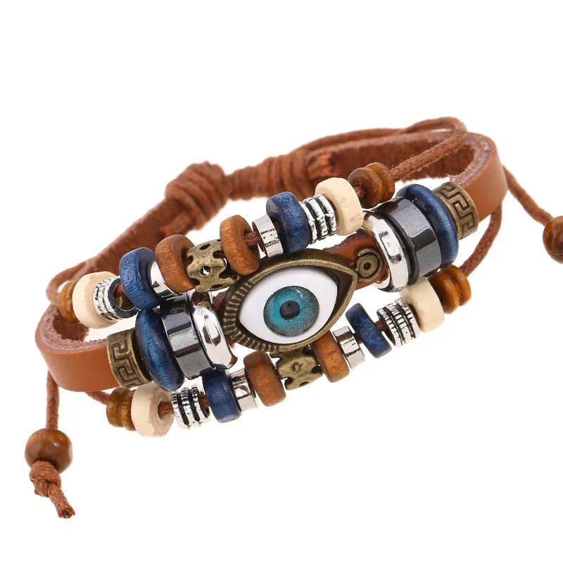 Multi-layer leather bracelet