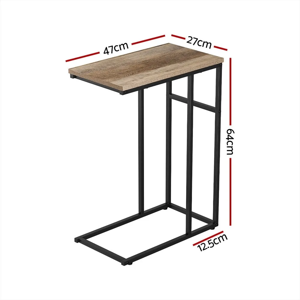 Multiuse Coffee Side Table Laptop Stand Bedside Tables Wooden Metal Frame