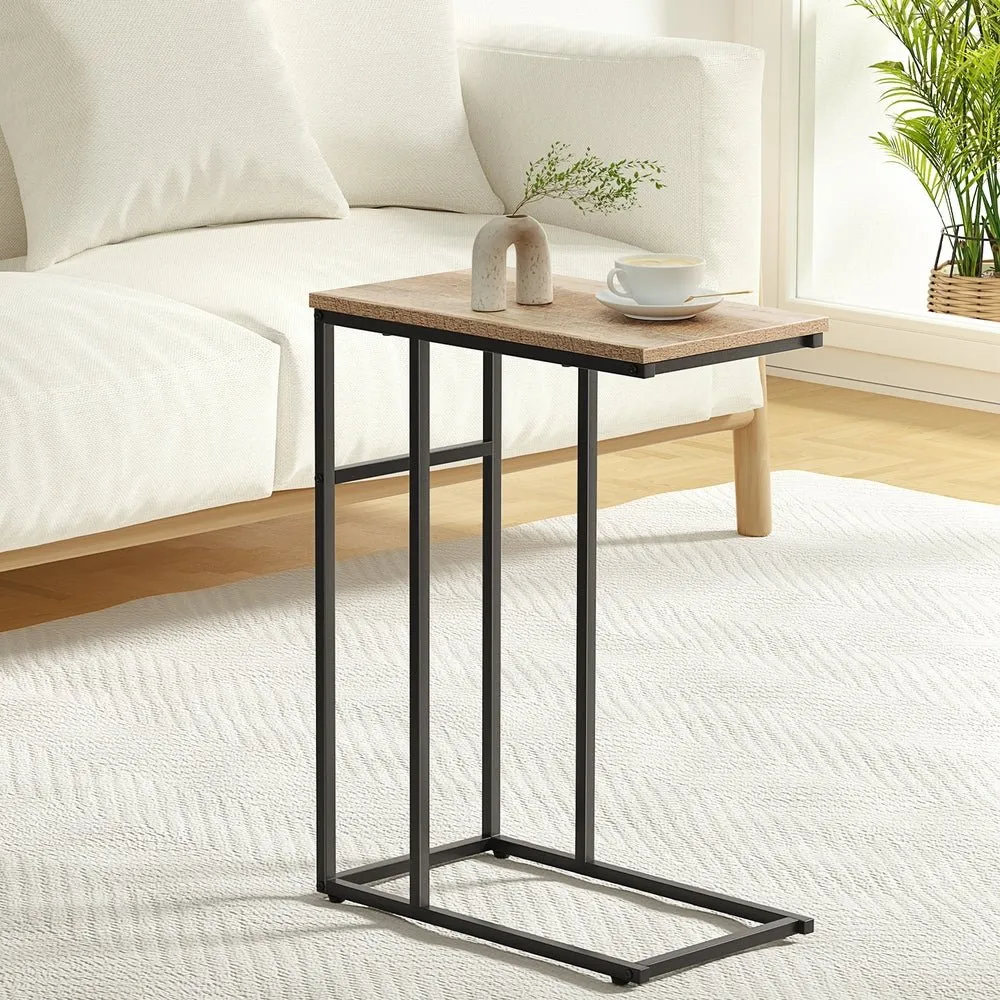 Multiuse Coffee Side Table Laptop Stand Bedside Tables Wooden Metal Frame
