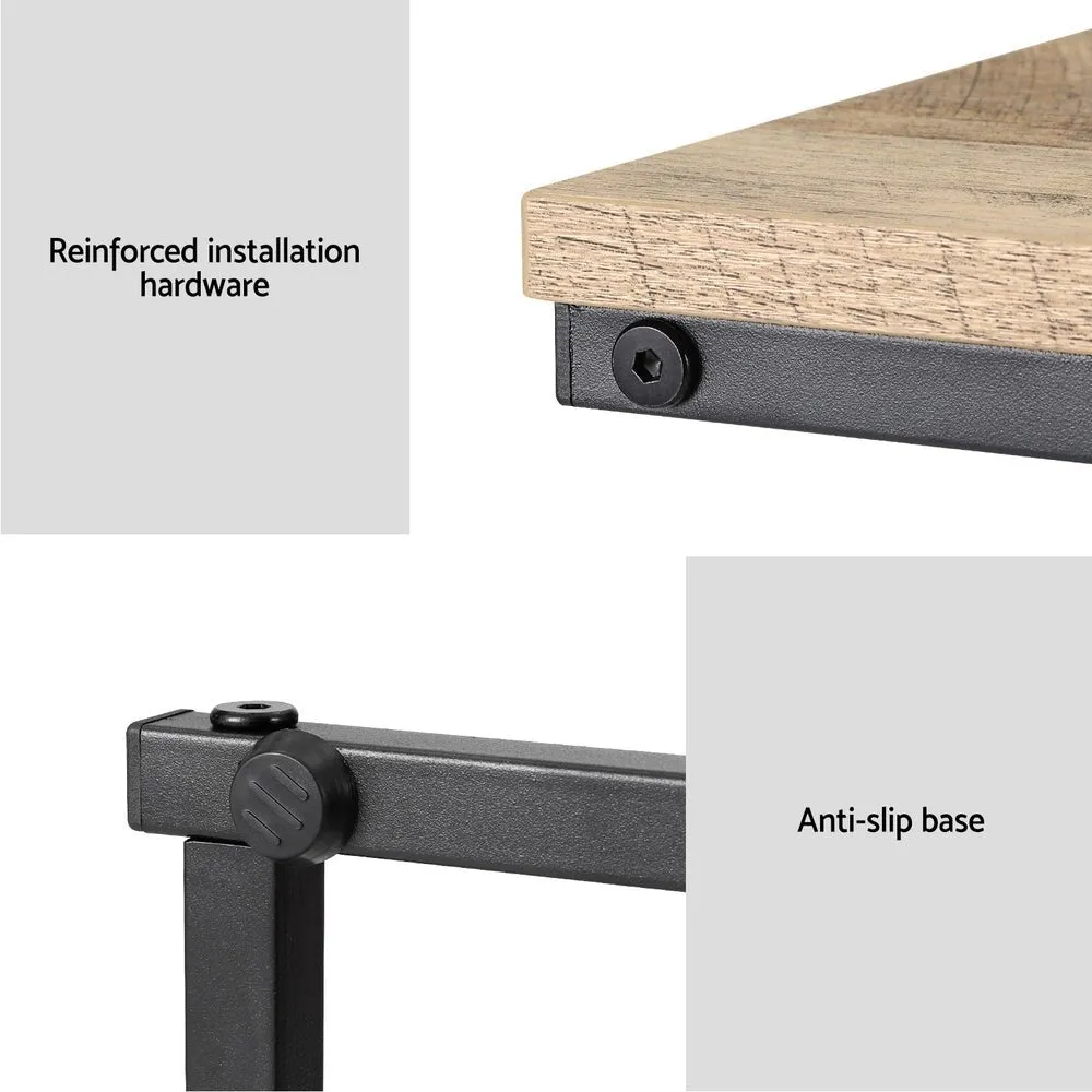 Multiuse Coffee Side Table Laptop Stand Bedside Tables Wooden Metal Frame