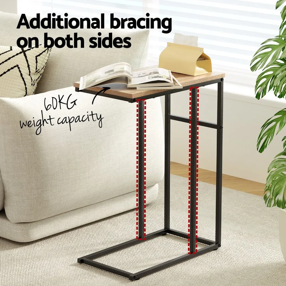 Multiuse Coffee Side Table Laptop Stand Bedside Tables Wooden Metal Frame
