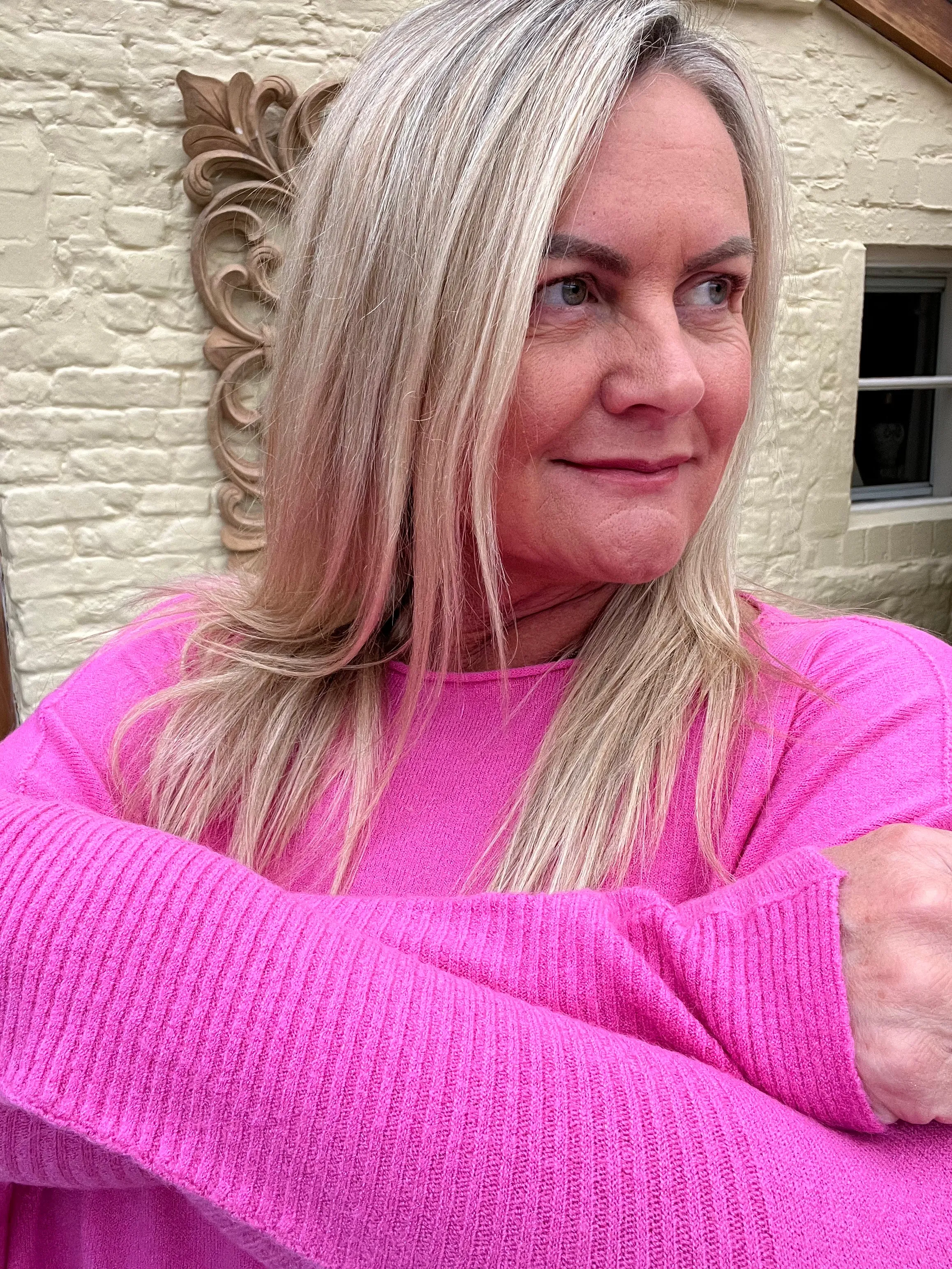 Naples Relaxed Batwing Ribbed Long Sleeves Jumper Orange