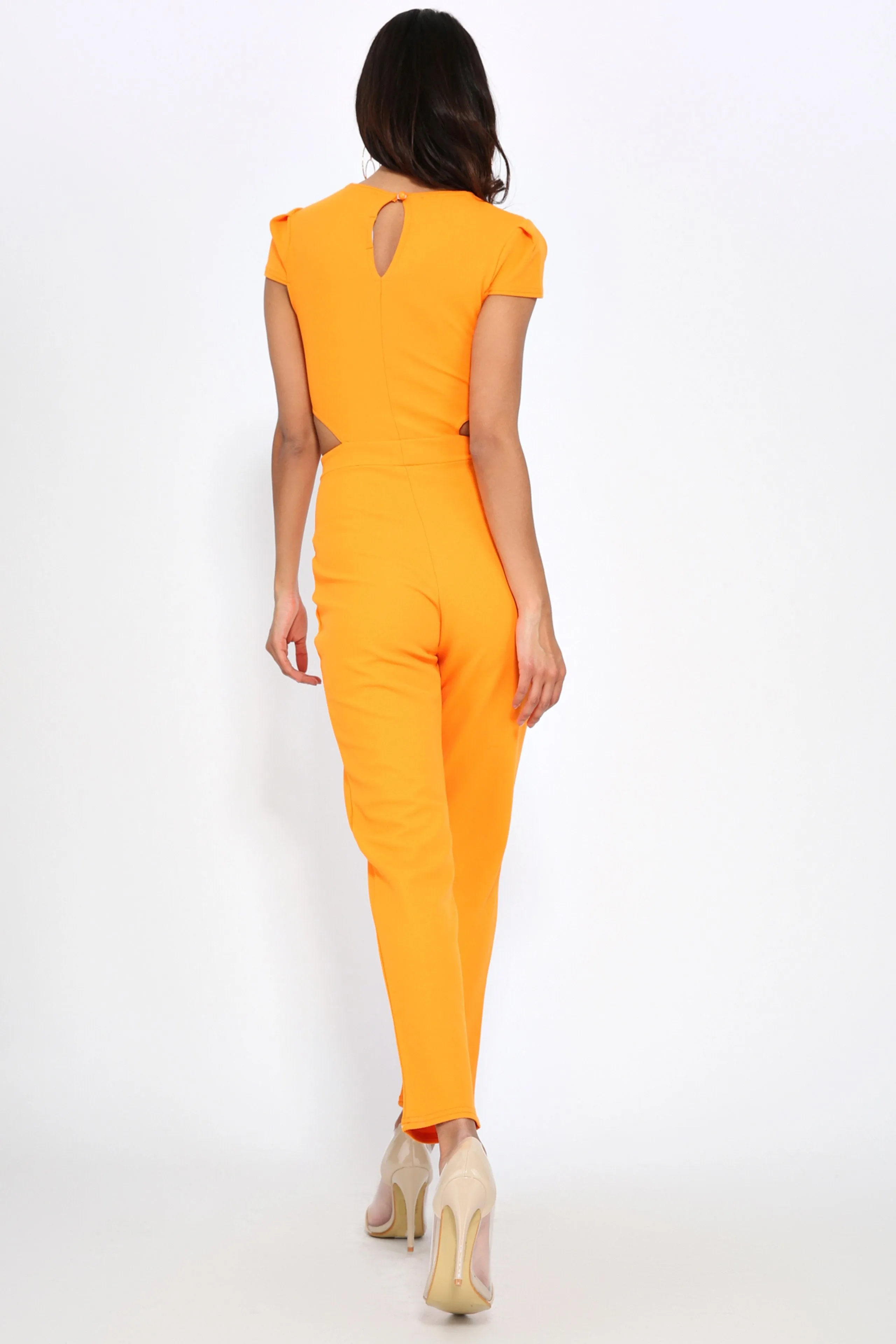 Orange Side Cut Jumpsuit