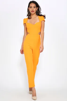 Orange Side Cut Jumpsuit