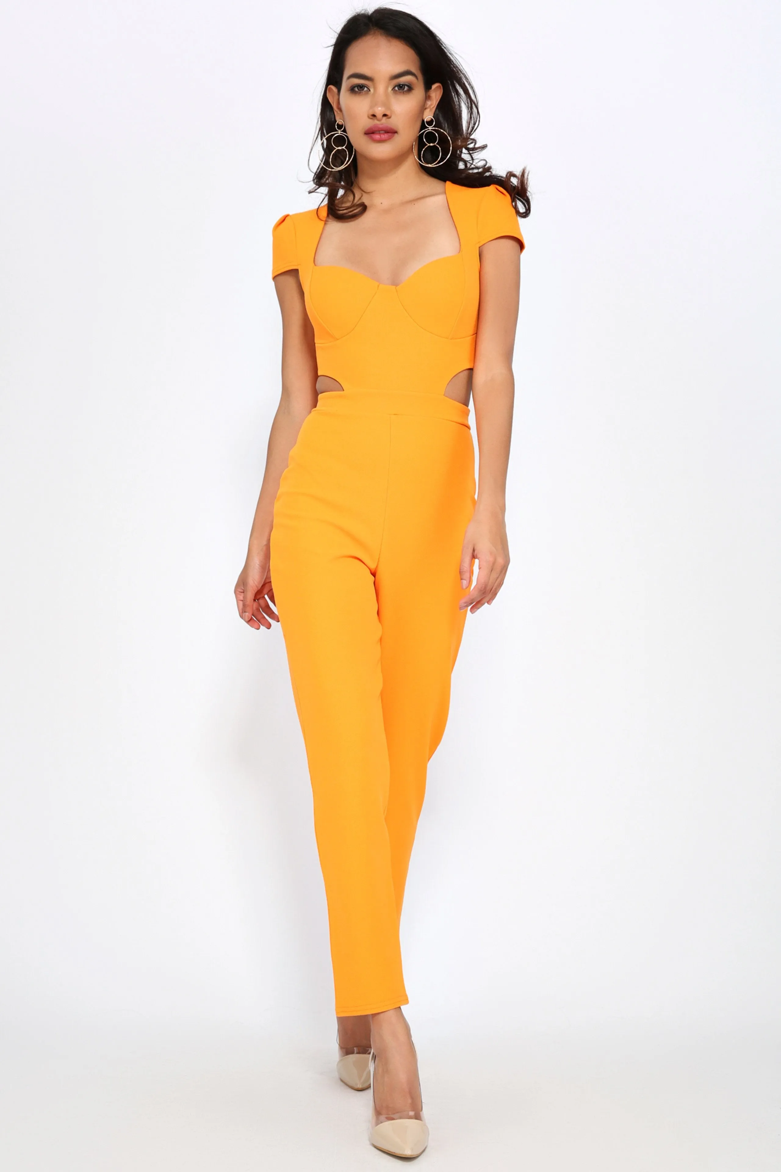 Orange Side Cut Jumpsuit