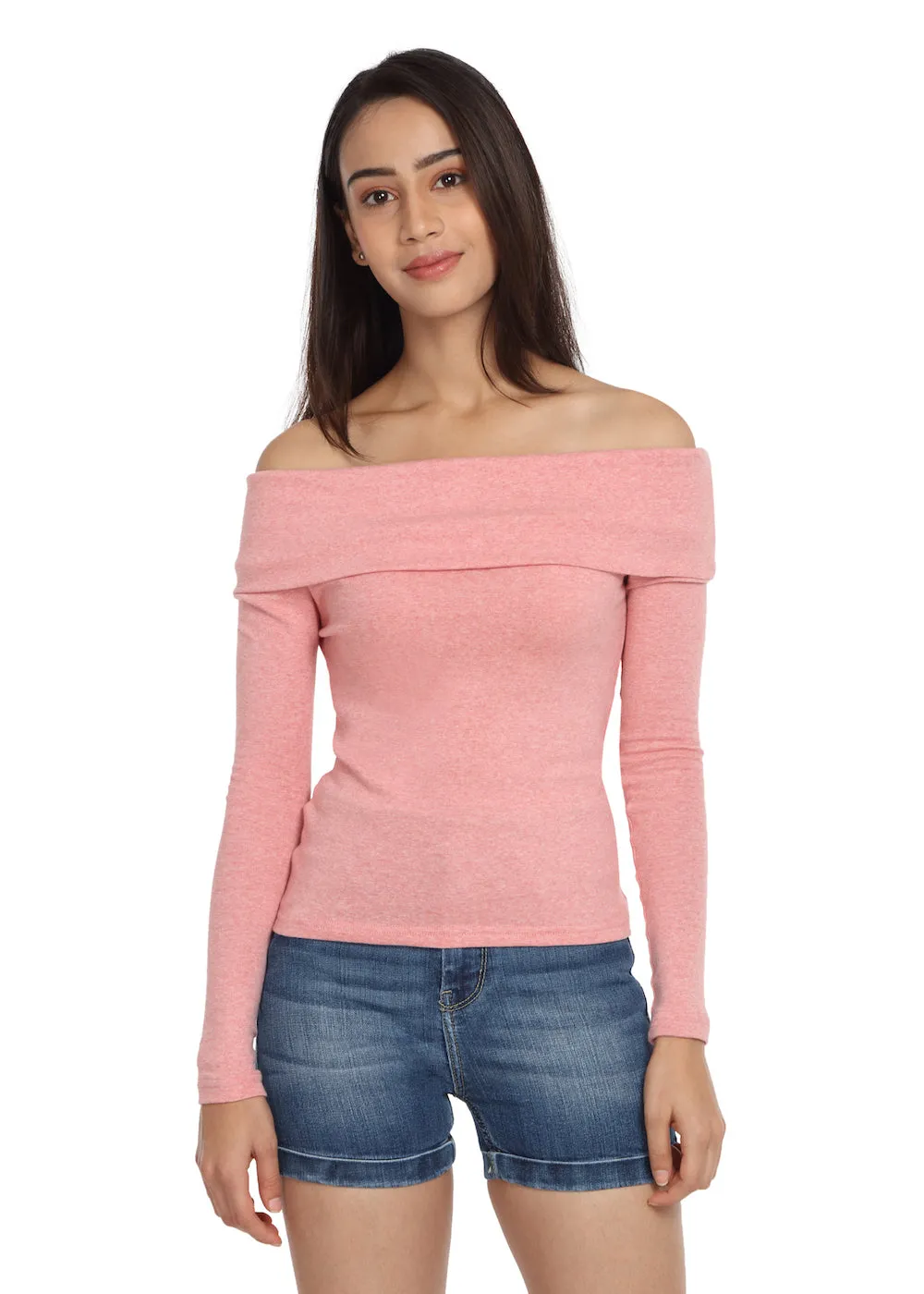 Peach Fold-Over Top