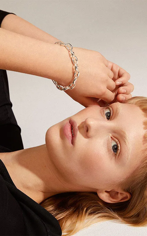 Pilgrim PACE recycled chunky bracelet, silver