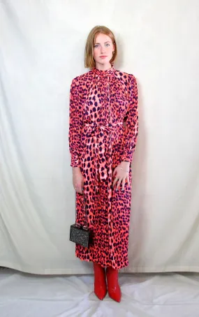 Pink Leopard Print Maxi Dress