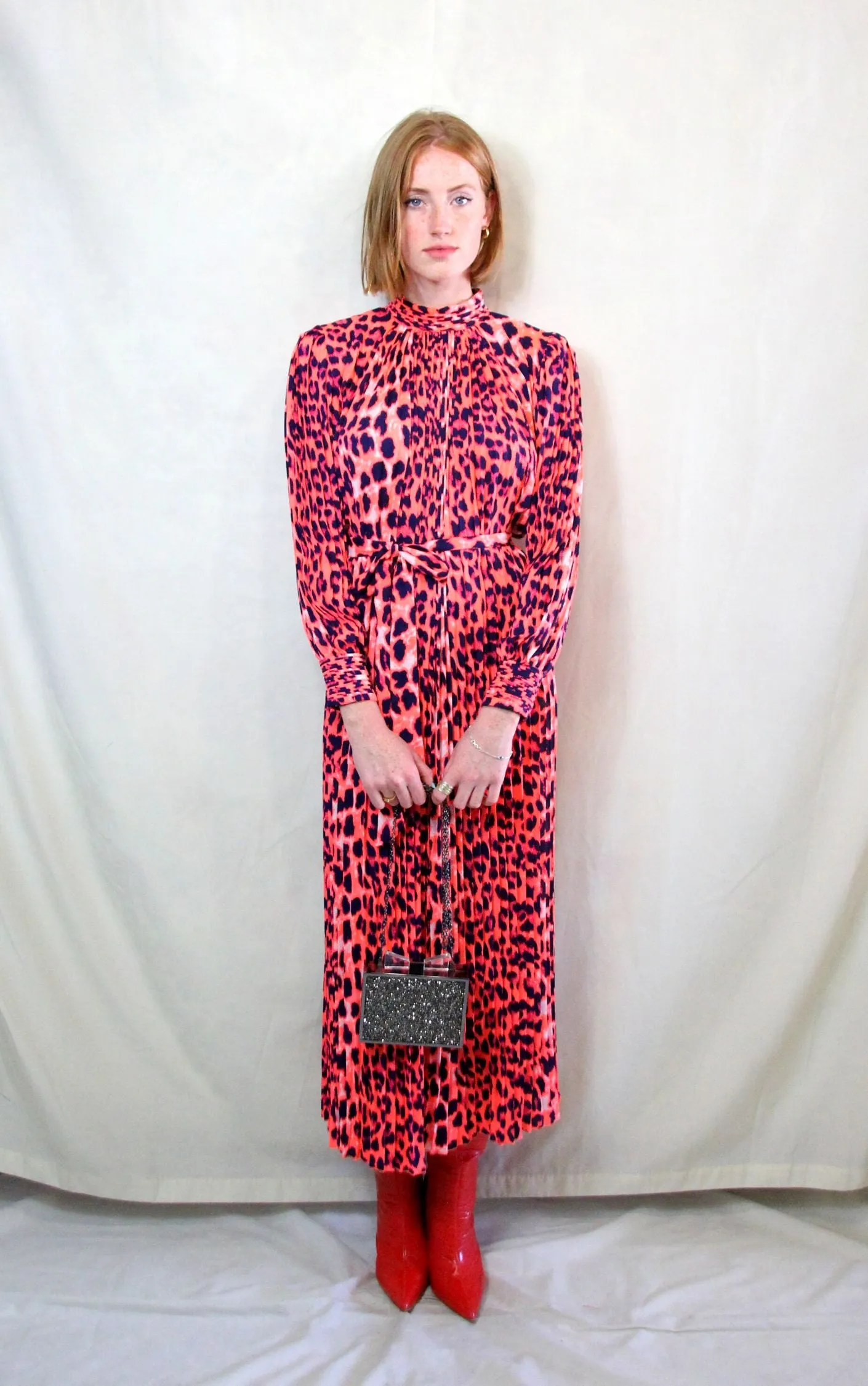 Pink Leopard Print Maxi Dress
