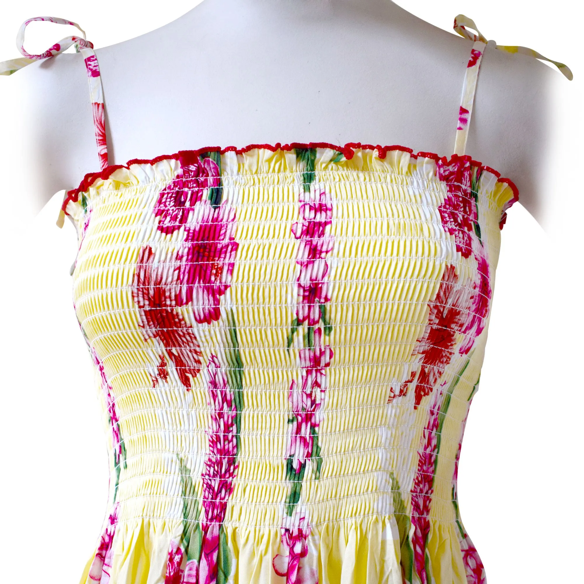 Plumeria Panel Women's Long Smocked Tube Dress