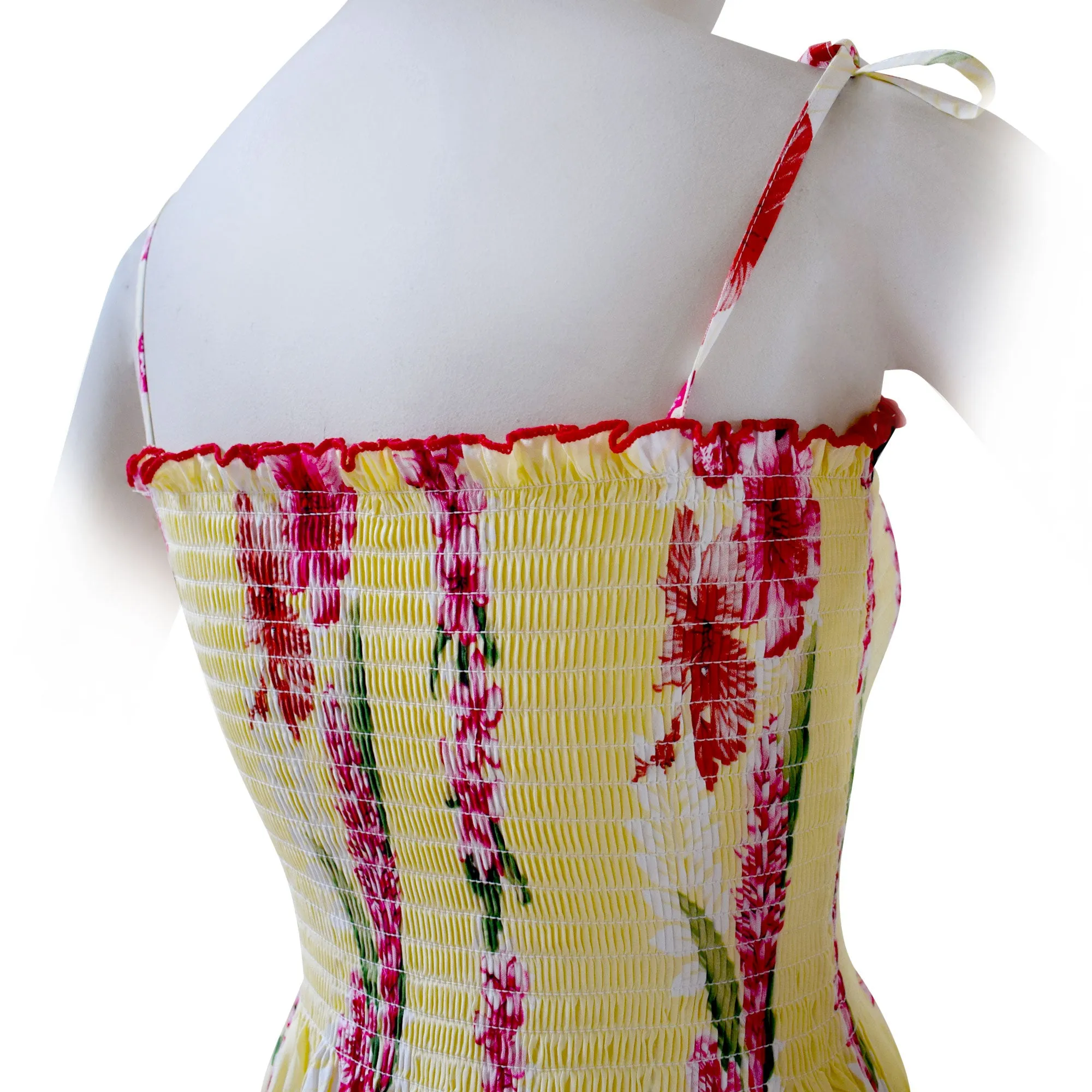 Plumeria Panel Women's Long Smocked Tube Dress