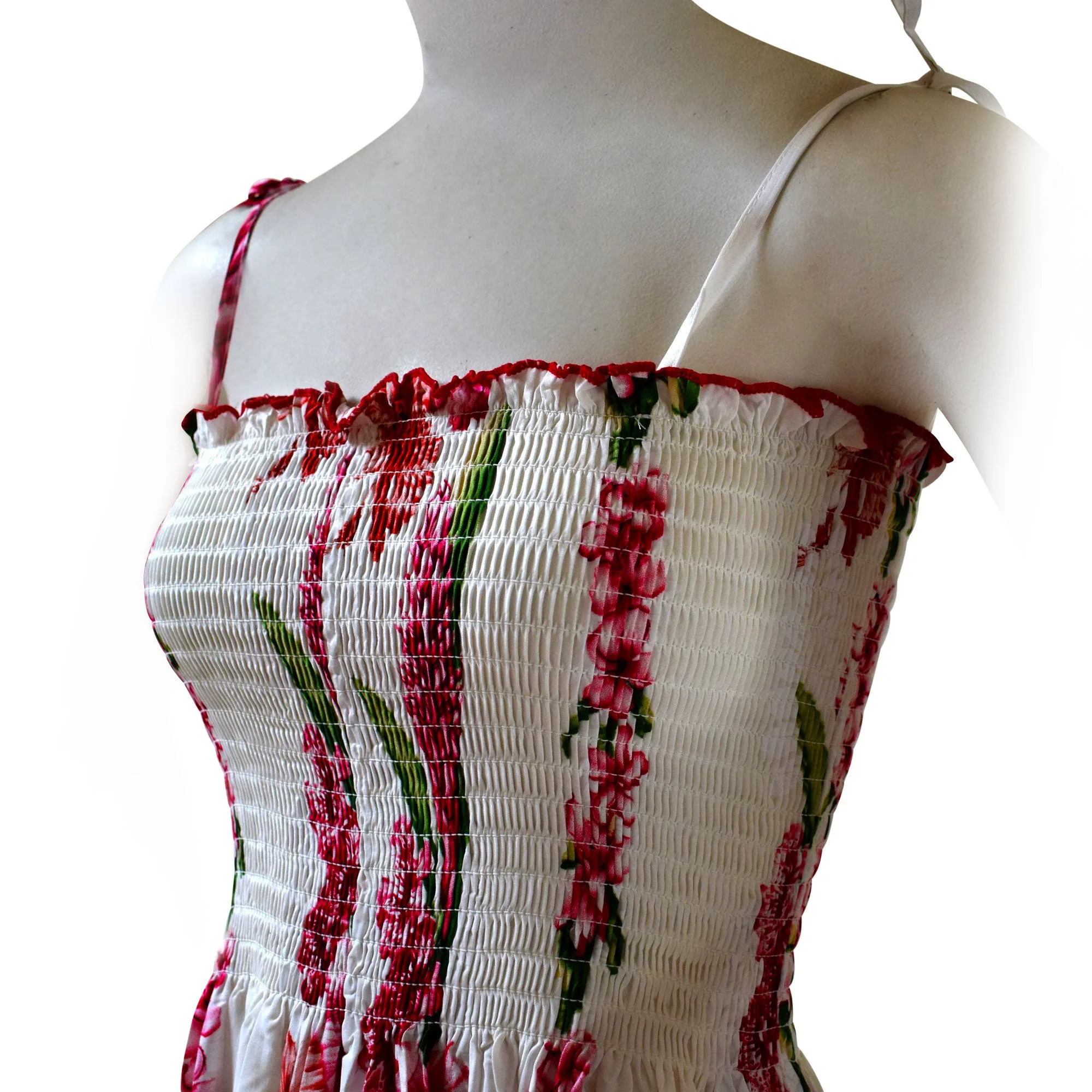 Plumeria Panel Women's Long Smocked Tube Dress