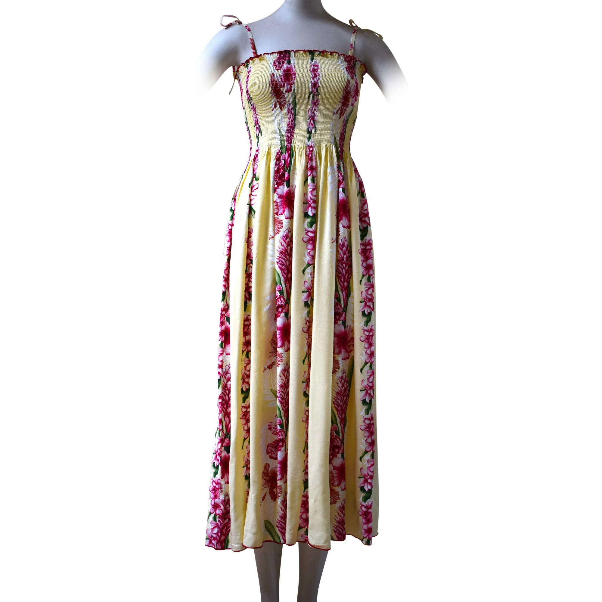 Plumeria Panel Women's Long Smocked Tube Dress