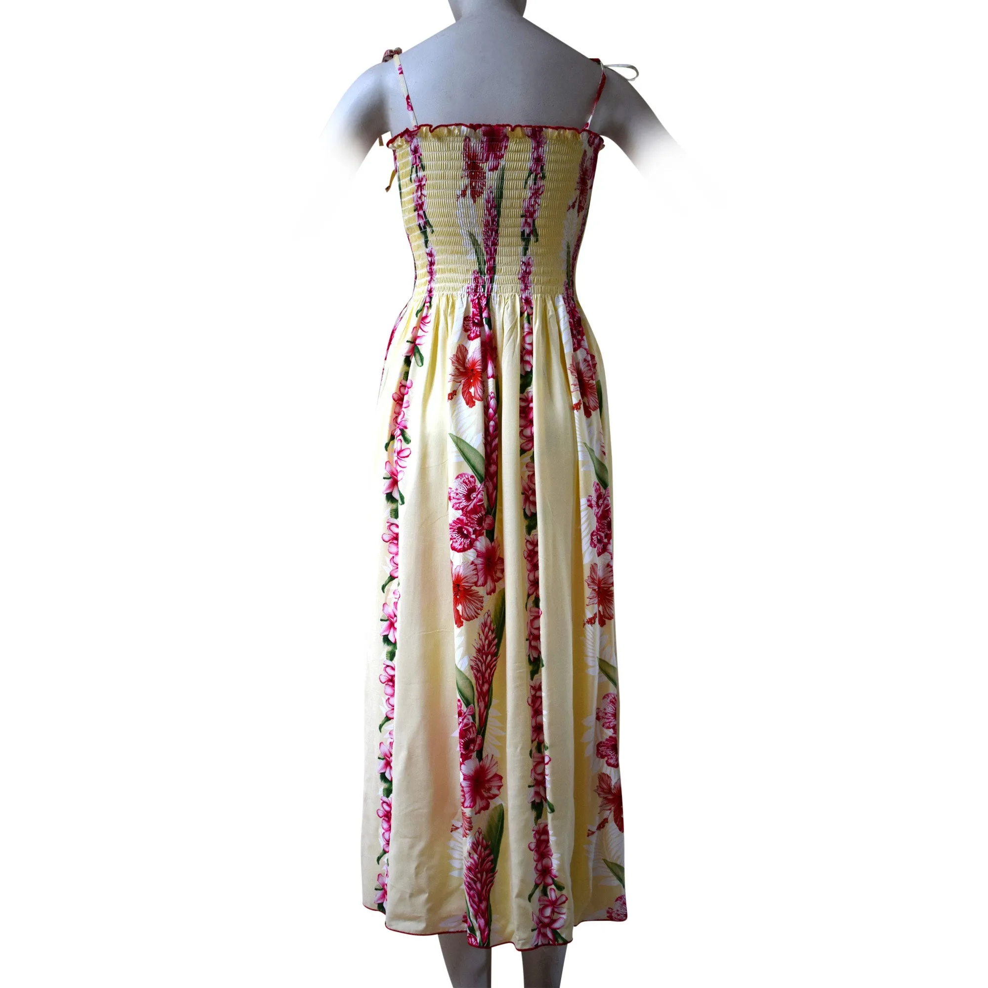Plumeria Panel Women's Long Smocked Tube Dress