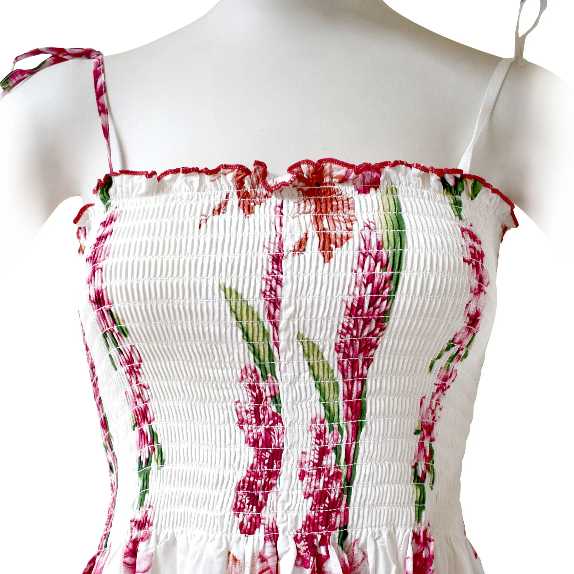 Plumeria Panel Women's Long Smocked Tube Dress