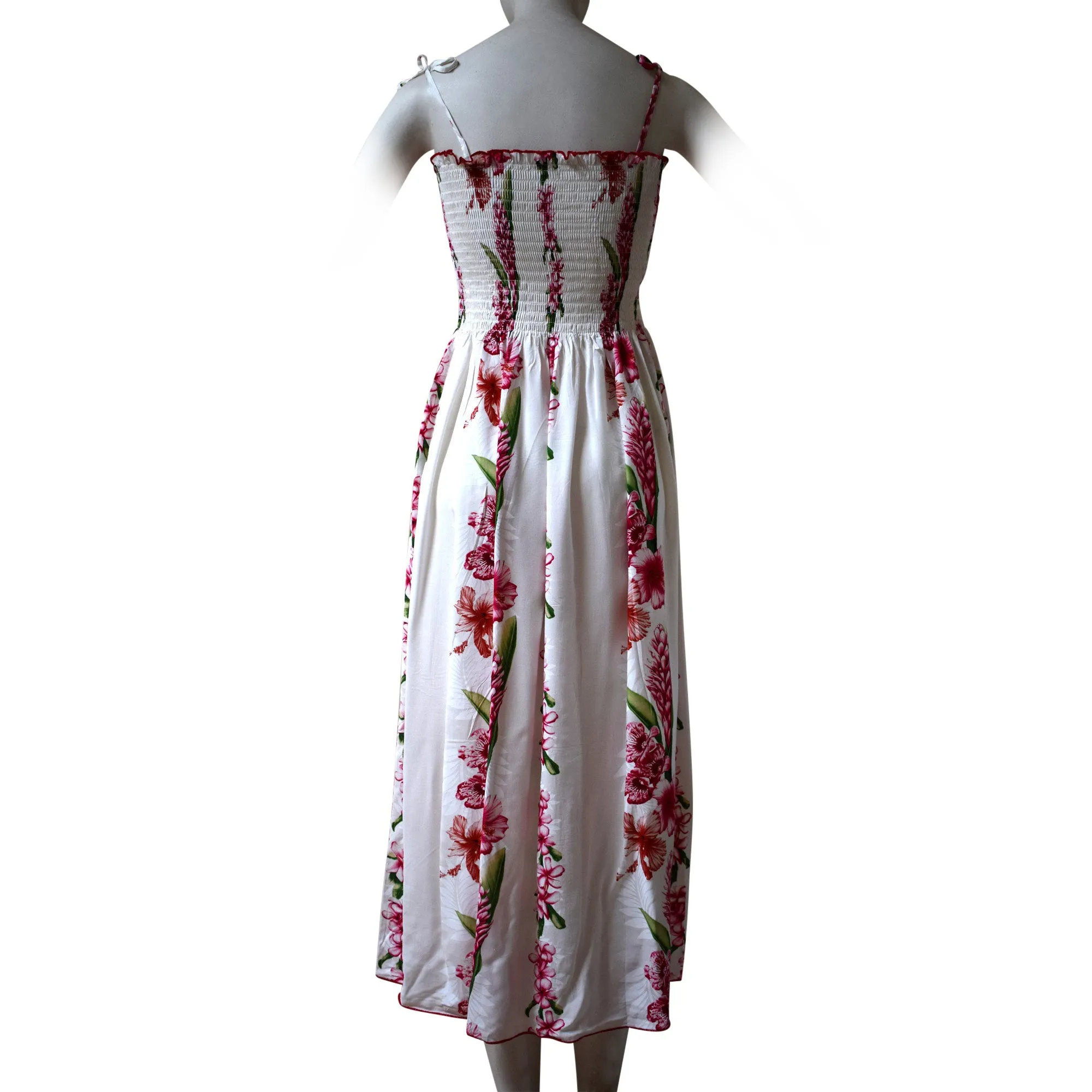 Plumeria Panel Women's Long Smocked Tube Dress