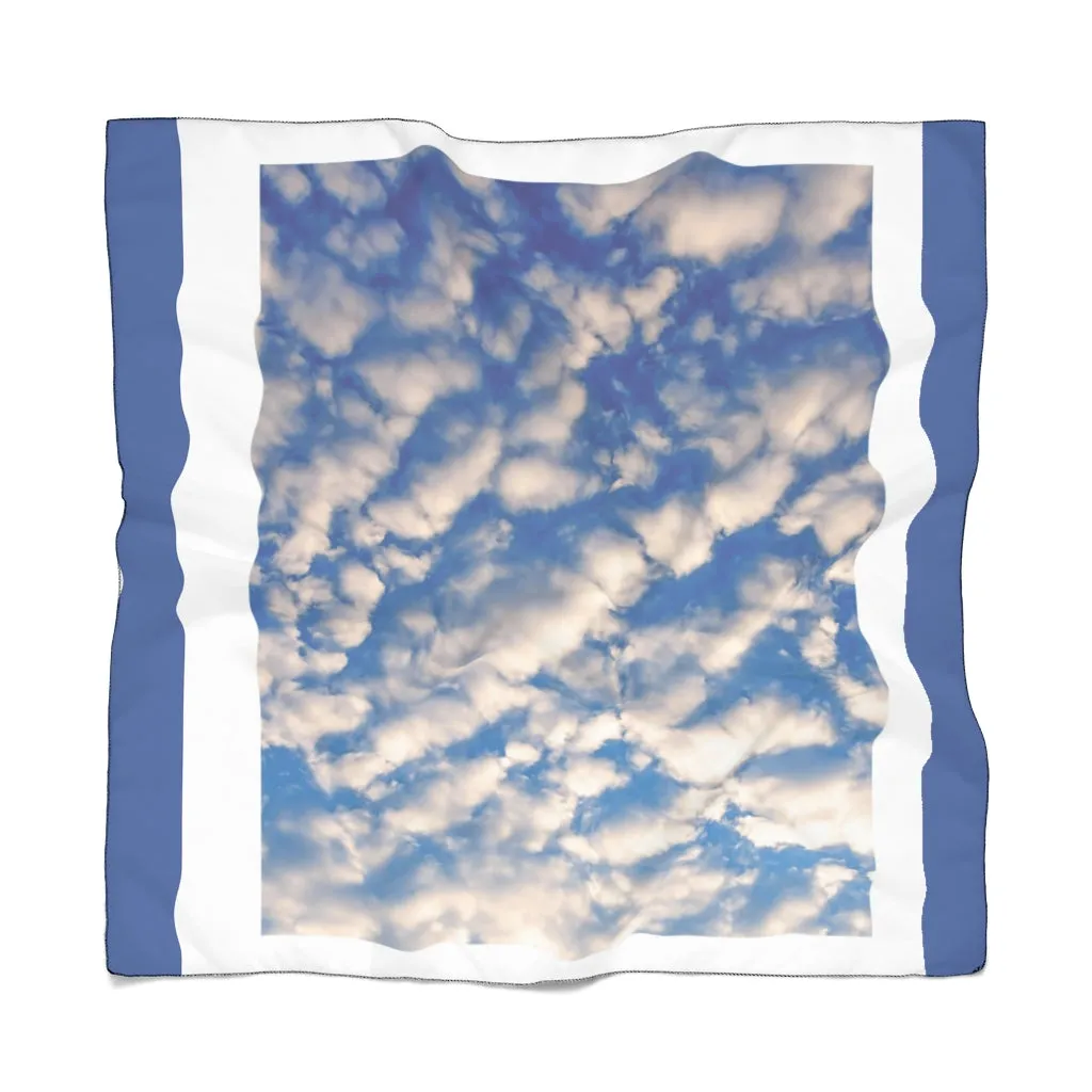 Poly Scarf AL BLUE DESIGNED ART CLOUDS