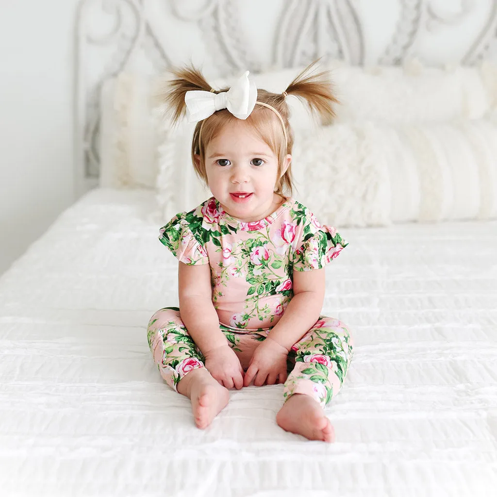 Posh Peanut Renia Ruffled Capsleeve Basic Romper