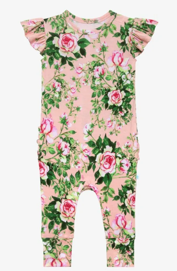 Posh Peanut Renia Ruffled Capsleeve Basic Romper