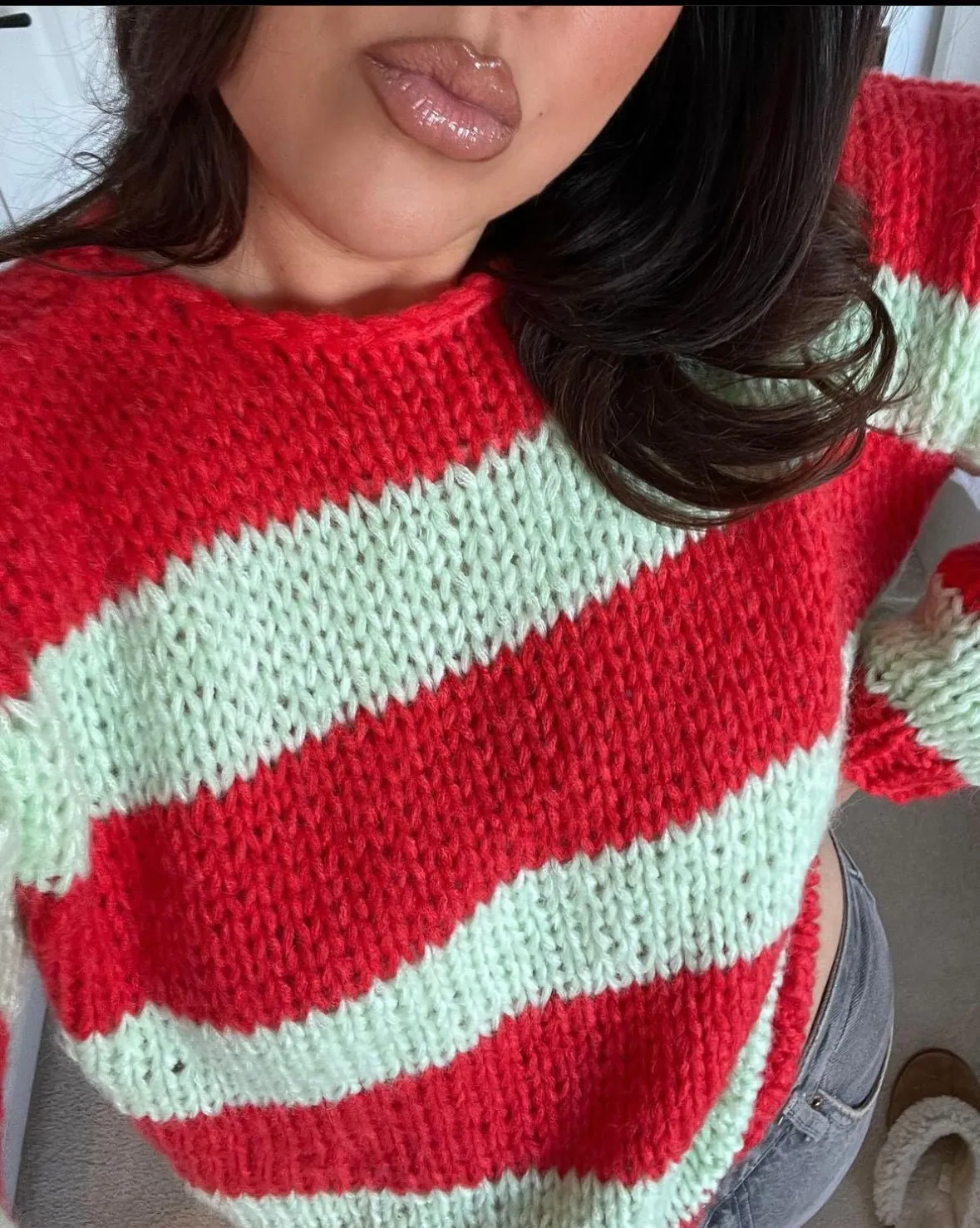 Pre-Order: Red and Green Forget Me Not Jumper