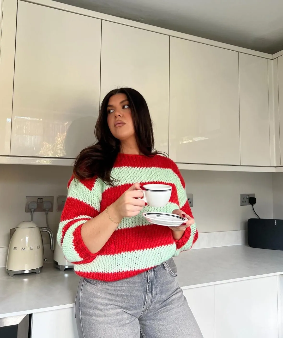 Pre-Order: Red and Green Forget Me Not Jumper